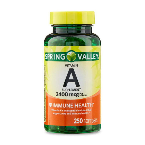 Spring Valley Vitamin A Softgels, 2400 mcg, 250 Count