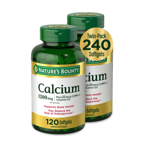 Nature's Bounty Calcium Supplement + 1000 IU Vitamin D3;  120 Count